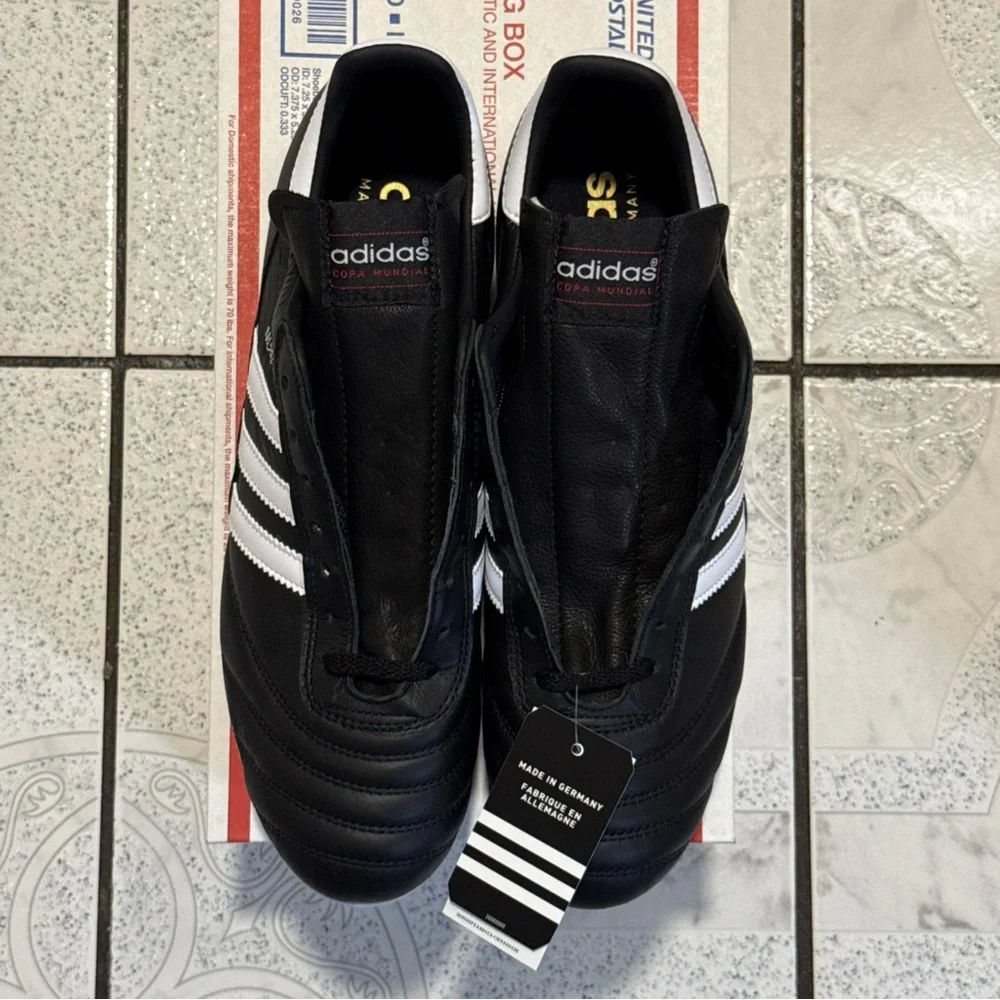 New Adidas Copa Mundial Leather Soccer Cleats Black White Men’s Sizes 015110 - Picture 2 of 14